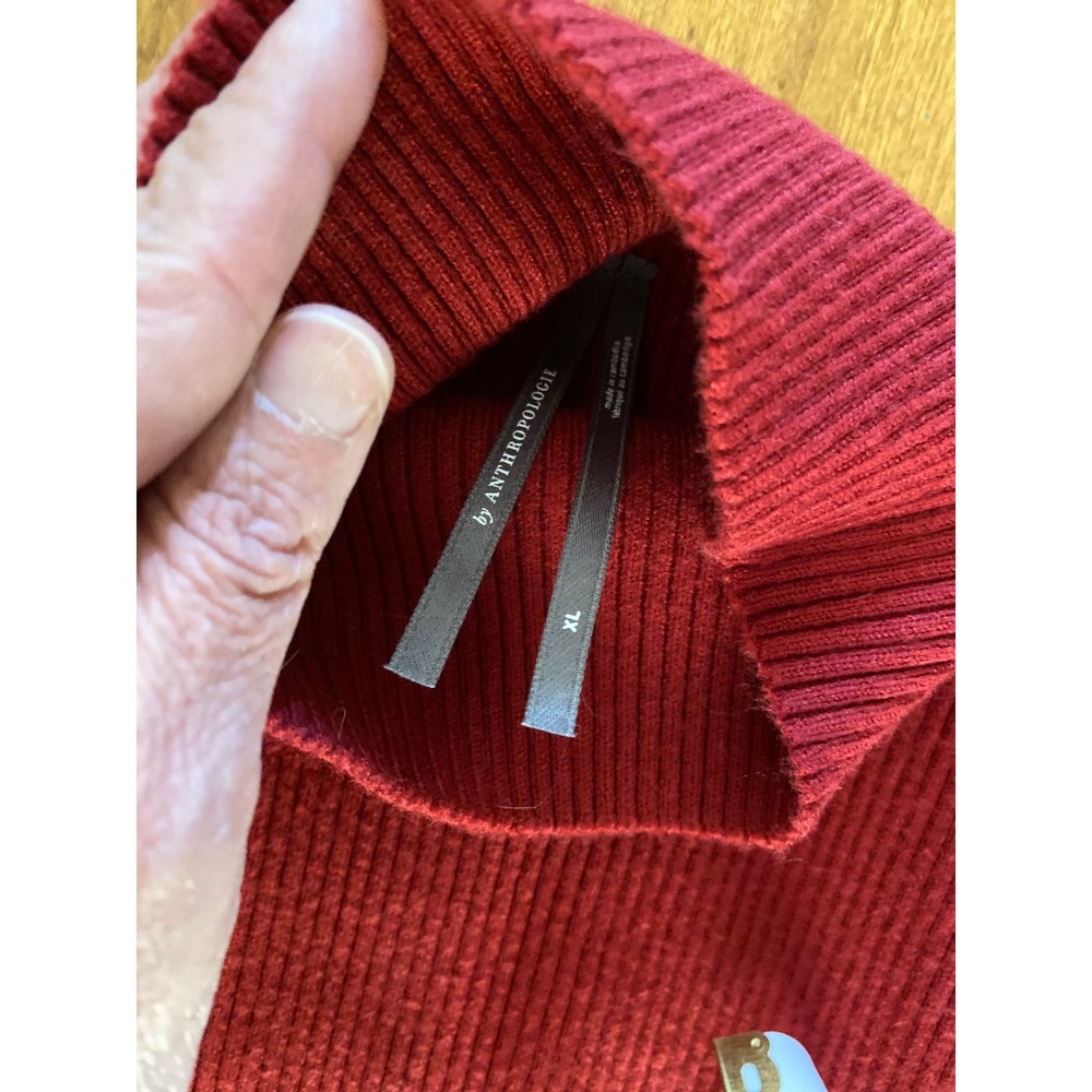 Anthropologie Thea Twofer Sweater Dress Short Sleeve Mini Edition Red XL NWT - Picture 5 of 8